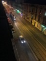 A street car at night